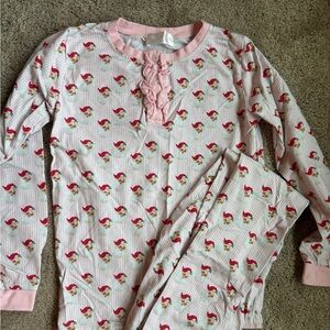 Cecil and Lou Pink Vintage Santa Print Pajamas